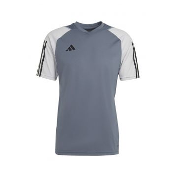 Tricou cu logo - pentru fotbal - Alb/Gri cenusiu