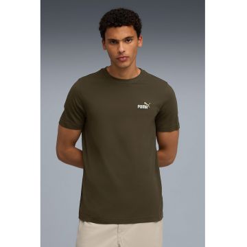 Tricou de bumbac cu decolteu la baza gatului - Verde masliniu