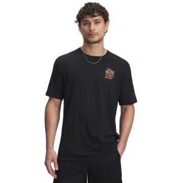 Tricou din amestec de bumbac cu imprimeu pentru baschet - Negru
