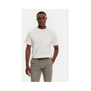 Tricou din bumbac cu buzunar aplicat pe piept