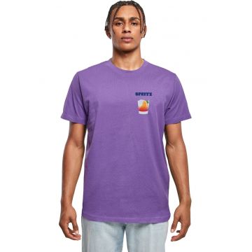 Tricou din bumbac cu decolteu la baza gatului - Violet