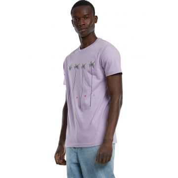 Tricou din bumbac cu imprimeu - Lila