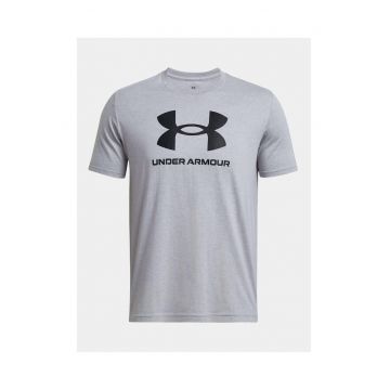 Tricou lejer cu imprimeu logo - Gri