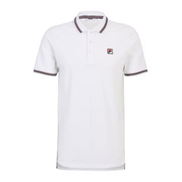 Tricou polo barbati  Lubbeek alb - bumbac - croiala regulata - guler cu trei nasturi