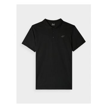Tricou Polo Bumbac  Negru Intens Barbati - Guler Clasic 3 Nasturi - Marimi S-XXL - Regular Fit - 200 gsm