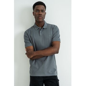Tricou polo slim fit Passenger - Gri inchis