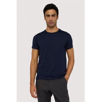Tricou regular fit cu model uni - Bleumarin