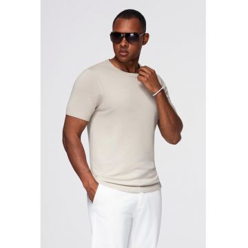 Tricou tricotat fin - Gri deschis