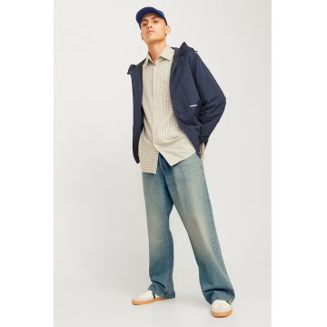 Blugi baggy cu aspect decolorat - Albastru deschis melange