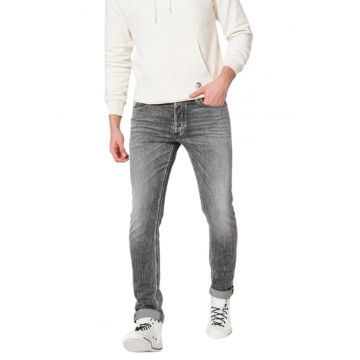 Blugi barbati  gri - bumbac - stil drept - lungime lunga -