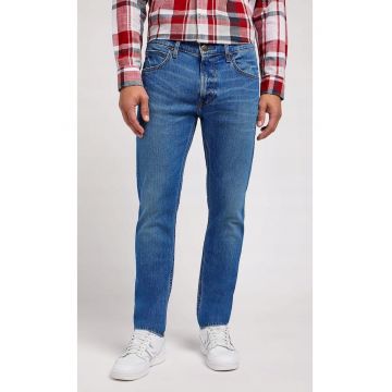 Blugi  Luke - croiala subtire albastru indigo vintage - material textil reciclat - Albastru