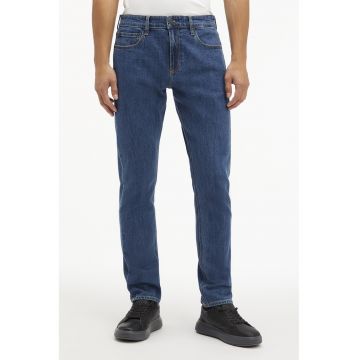 Blugi slim fit cu talie medie - Albastru