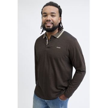 Bluza polo din bumbac organic - Maro melange