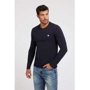 Bluza slim fit cu logo discret - Bleumarin