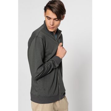 Bluza sport cu fermoar Oxley - Gri carbune/Gri inchis