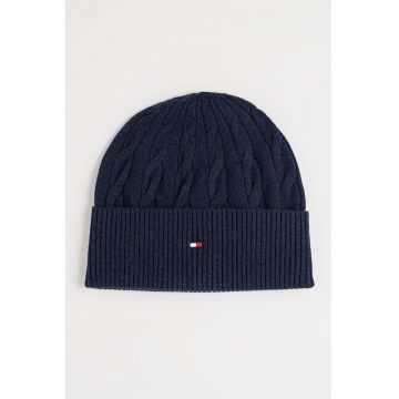 Caciula din amestec de lana Flag - Bleumarin