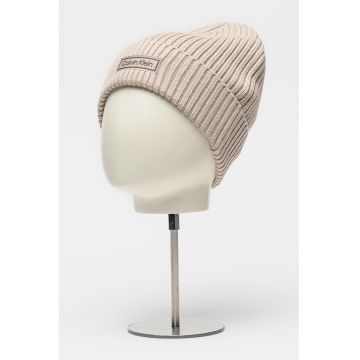 Caciula striata din amestec de casmir - Maro taupe