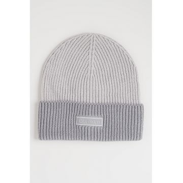 Caciula striata din amestec de lana - Gri deschis