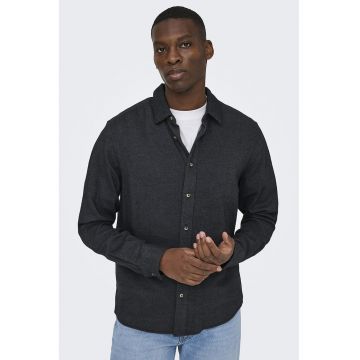 Camasa regular-fit din bumbac - Gri antracit