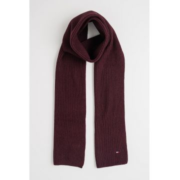 Fular striat din bumbac si casmir - Visiniu