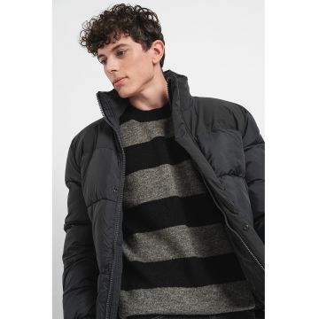 Geaca cu vatelina si fermoar - Gri inchis