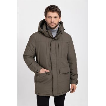 Geaca de iarna impermeabila cu gluga detasabila - barbati -  J-Heros - Maro - Maro