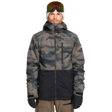 Geaca impermeabila cu imprimeu - pentru schi Mission - Negru/Maro inchis