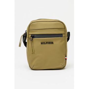 Geanta crossbody cu logo - Negru/Kaki