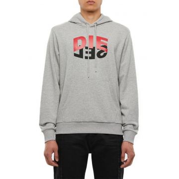 Hanorac barbati  gri - 100% bumbac - cu gluga si buzunar cangur -