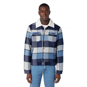 Jacheta barbati -  captusita - in carouri - lana/poliester - regular fit - multicolor