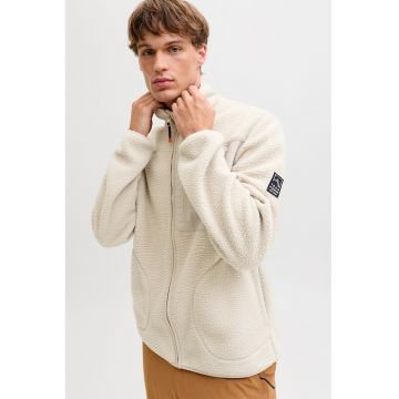 Jacheta din fleece cu fermoar - Bej