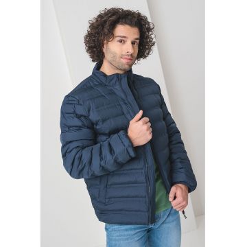 Jacheta matlasata cu fermoar - Albastru ultramarin