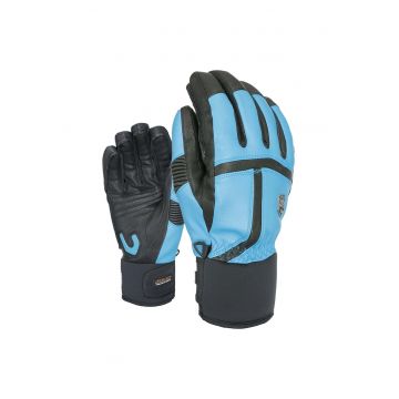 Manusi ski barbati - Level - Piele/Lana - Negru/Albastru -
