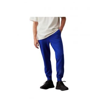 Pantaloni barbati  albastru - bumbac - stil modern - talie elastica -