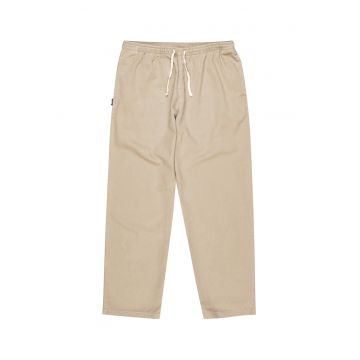 Pantaloni lungi -  bej - bumbac - croiala relaxata - pentru barbati -