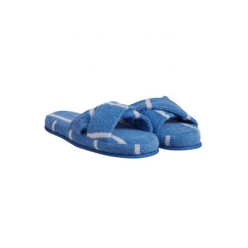 Papuci -  Stripe Cross - albastru - textil - set -