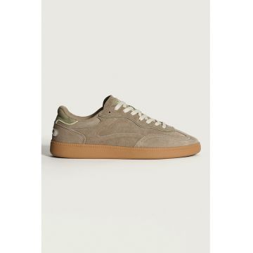 Patofi sport low-cut de piele intoarsa - Maro taupe