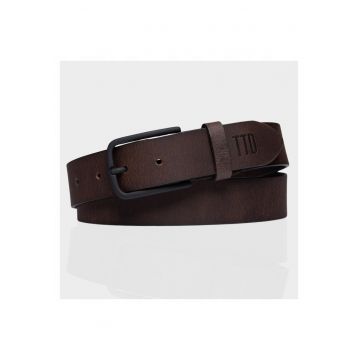 Piele Naturala  - Centura Barbateasca Maro - Talie 85 cm