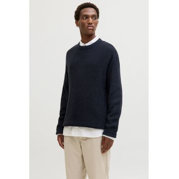 Pulover cu maneci cazute si decolteu la baza gatului - Albastru ultramarin