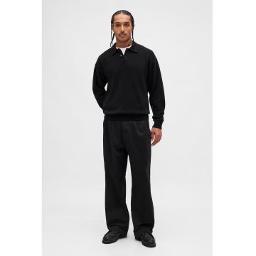 Pulover polo cu model uni - Negru