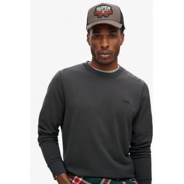 SUPERDRY - Bluza de trening cu model uni - Negru stins