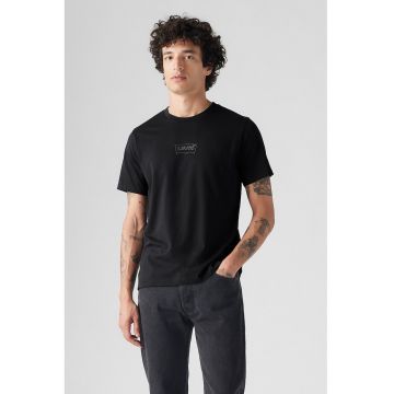 Tricou cu imprimeu logo - Negru/Gri cenusiu