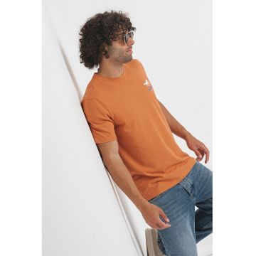 Tricou cu imprimeu logo - Portocaliu stins