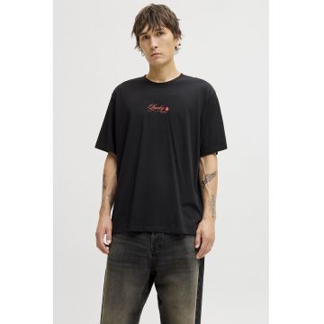 Tricou din bumbac organic cu imprimeu grafic - Rosu/Negru