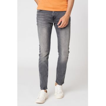 Blugi super skinny cu aspect decolorat Chris - Gri inchis