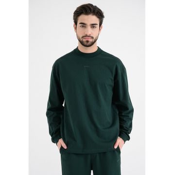 Bluza de trening cu decolteu la baza gatului Daposo - Verde englez