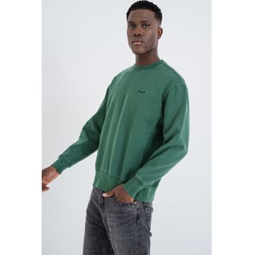 Bluza de trening din amestec de bumbac - Verde feriga