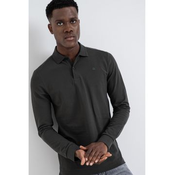 Bluza polo din amestec de bumbac organic Dunda - Kaki