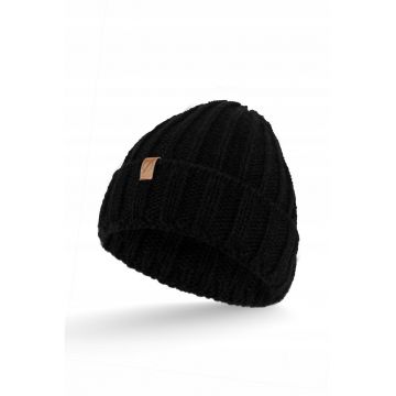 Caciula de iarna barbati - Brodrene - Acril - Dimensiune universala - Negru