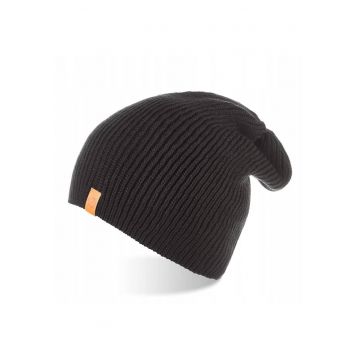 Caciula de iarna pentru barbati - Brodrene - Acril/Lana - 56-60 cm - Negru